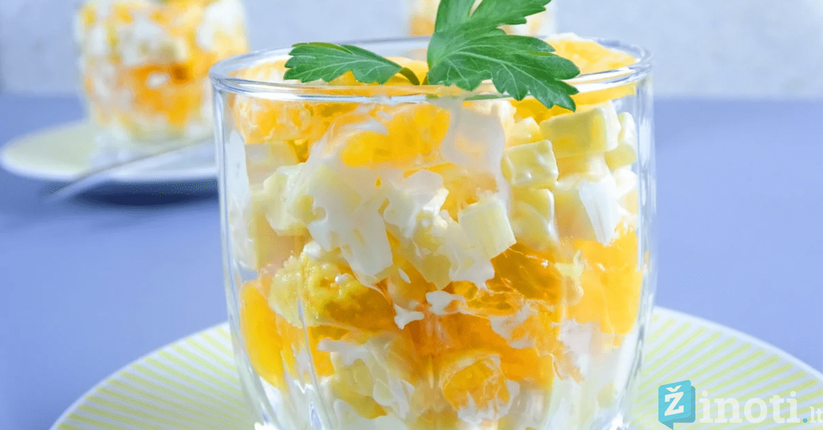 Mandarinų ir sūrio salotos. Neįprastas, bet gardus derinys!