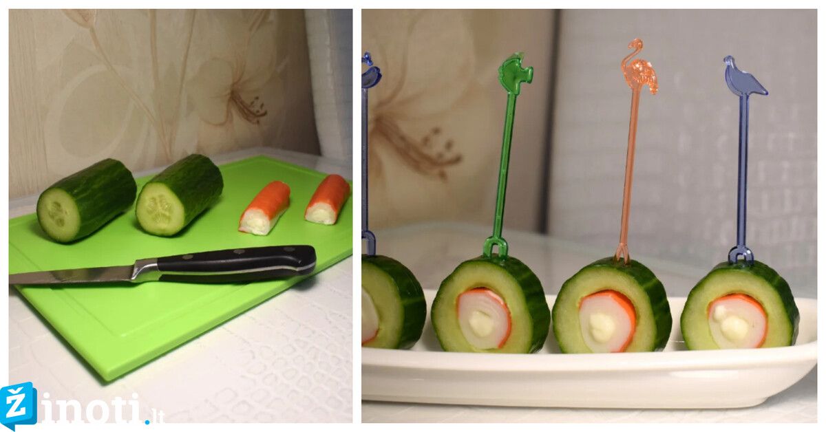 Ryškus užkandis, kuriam reikia tik išpjauti agurko vidurį ir mėgautis!
