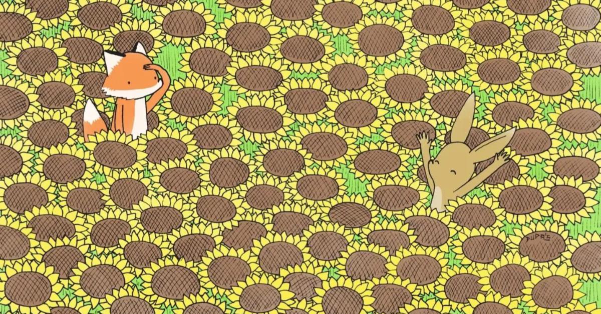 Testas: ar galite rasti geltoną drugelį pasislėpusį pievoje?