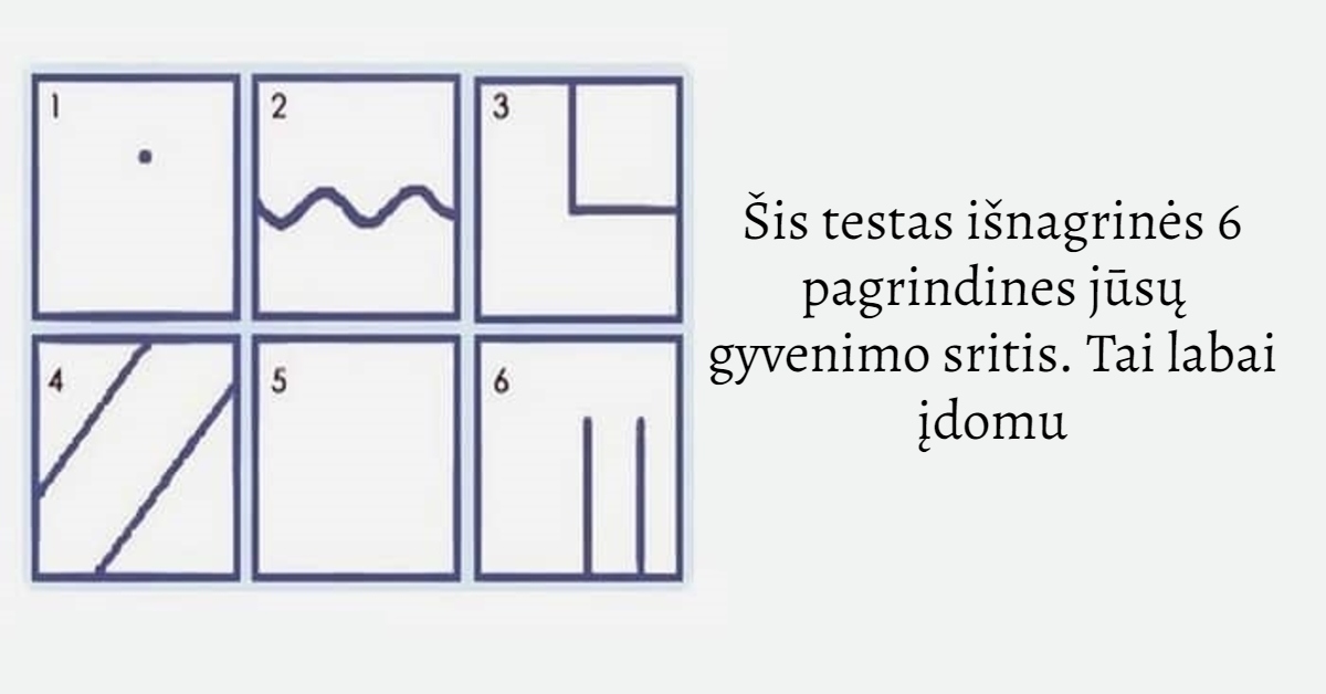 Šis testas išnagrinės 6 pagrindines jūsų gyvenimo sritis. Tai labai įdomu