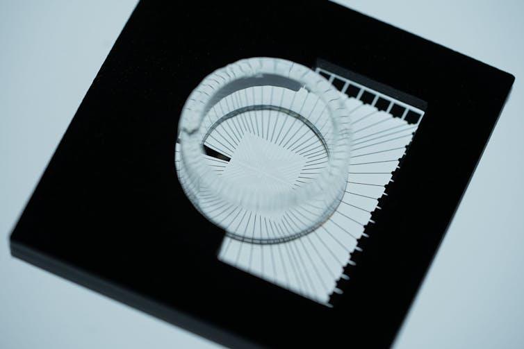 Naujai pagaminta mikroelektrodų matrica.