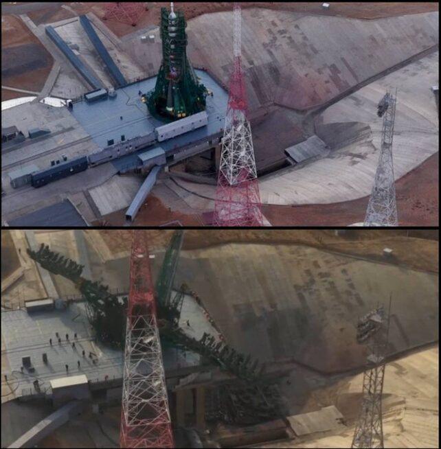 Starto aikštelės aeronuotraukos prieš ir po starto