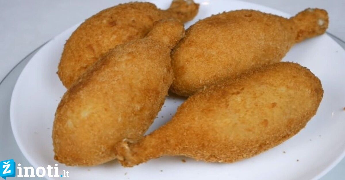 Vištienos kotletai su sūriu ir bulvėmis. Prabangus ir greitas patiekalas