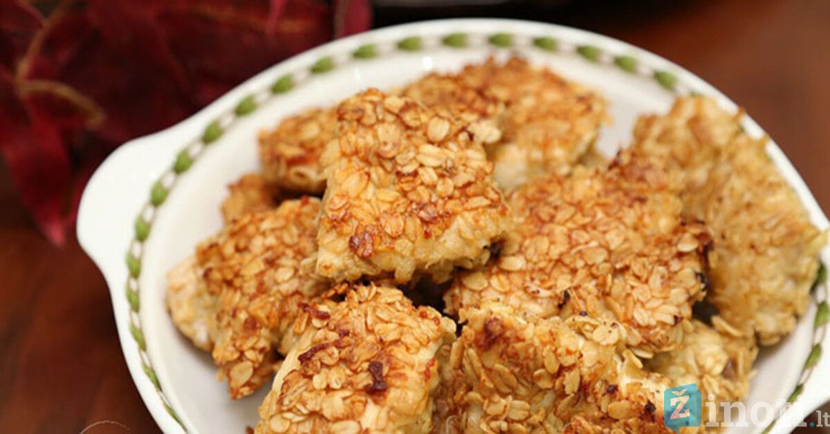 Куриное филе в панировке из овсяных хлопьев. Жареная овсянка с овощами. Панировка из овсяных хлопьев. Грудка в рисовых хлопьях. Панировка из овсяных хлопьев.