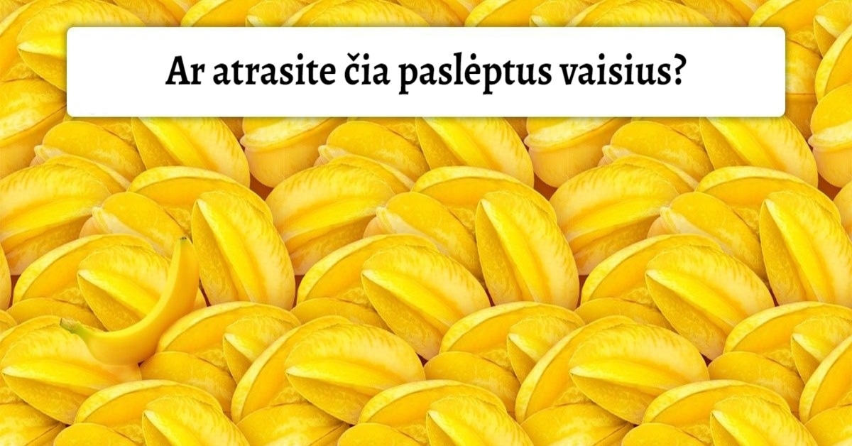 Galvosūkis: ar atrasite šiuose paveikslėliuose paslėptus vaisius?