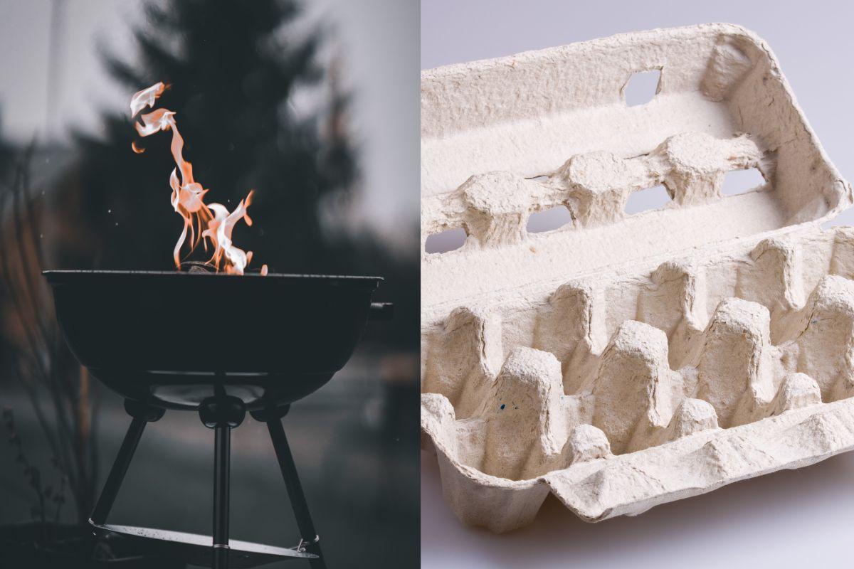 Kaip greitai užkurti kepsninę net su drėgnomis anglimis: vienas paprastas triukas su kiaušinių padėklu